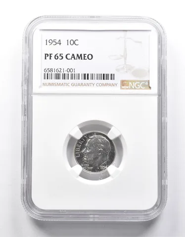 PF65 CAM 1954 Roosevelt Dime NGC a9890