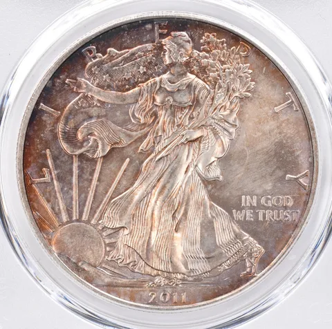 2011 American Silver Eagle MS64 PCGS Beautiful Tone *1482