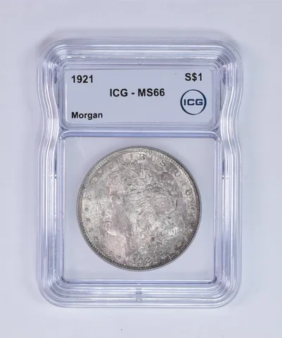 1921 Morgan Silver Dollar MS66 ICG Beautiful Tone *8005