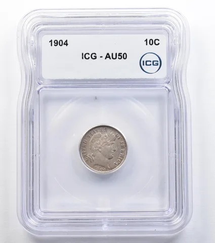 1904 Barber Dime AU50 ICG *9582