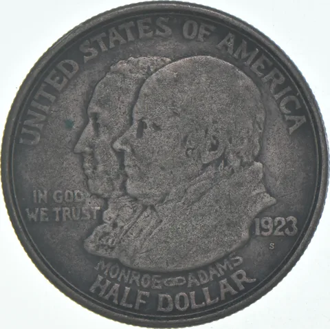1923-S Monroe Doctrine Commemorative Half Dollar Adams 1823 Centennial