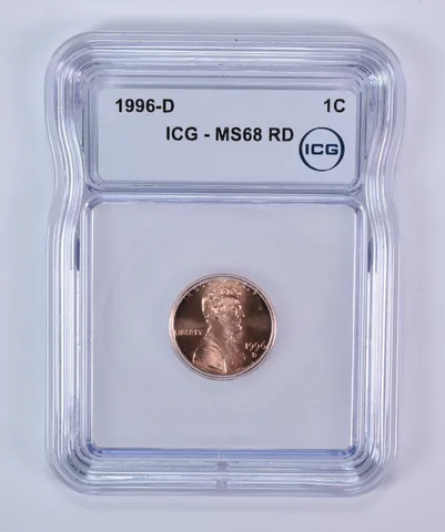 1996-D Lincoln Memorial Cent MS68 RD ICG