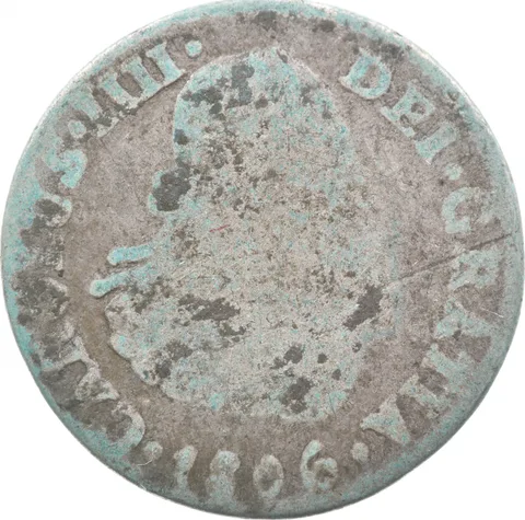 1806 Mo Mexico 1/2 Real Shipwreck Coin 1.5g *9577