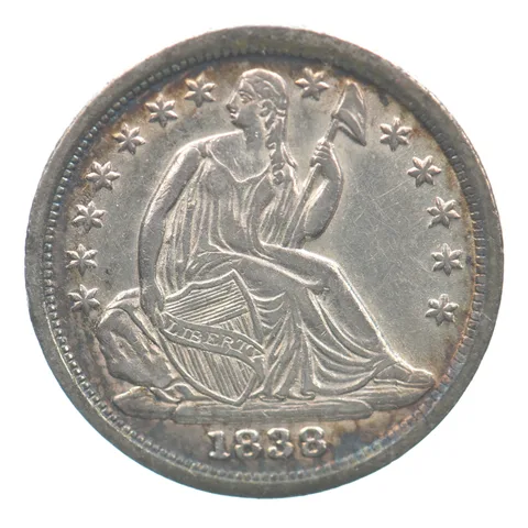 1838 Seated Liberty Half Dime Beautiful Tone *9095