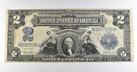 1899 $2 Silver Certificate Large Note Blue Seal *3598