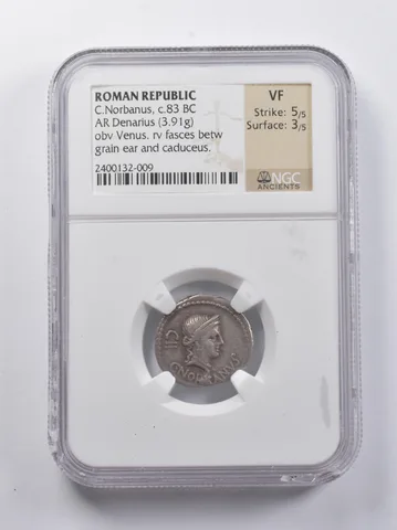 VF c.83 BC Roman Empire AR Denarius C. Norbanus NGC Ancients a6849