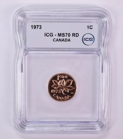 1973 Canada 1 Cent MS70 RD ICG