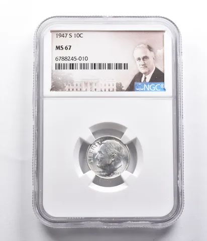 MS67 1947-S Roosevelt Dime NGC *4004