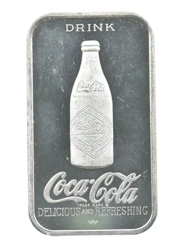 1976 1 Oz Silver Bar Coca-Cola 75th Anniversary Louisville *0763