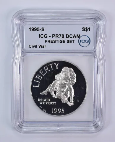 1995-S Civil War Commemorative Silver Dollar Prestige Set PR70 DCAM ICG