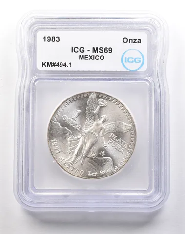 1983 Mo Mexico 1 Onza Silver Libertad MS69 ICG a1794