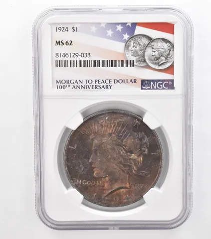 1924 Peace Silver Dollar MS62 NGC Beautiful Tone *3679