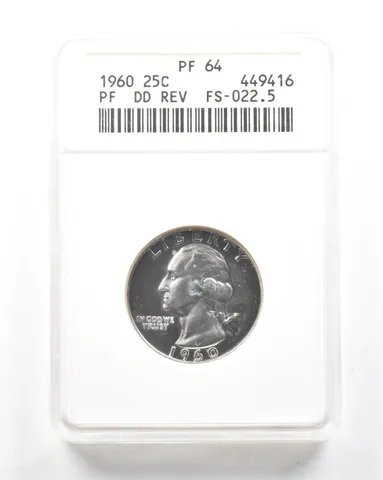 1960 Washington Quarter DDR FS-022.5 PF64 ANACS *2074