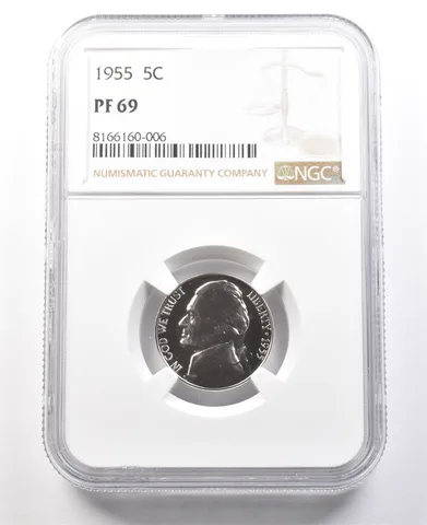 1955 Jefferson Nickel PF69 NGC PQ Cameo Contrast a8032