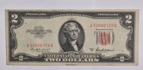 $2 1953-A RED SEAL US United States Note Avg Circ