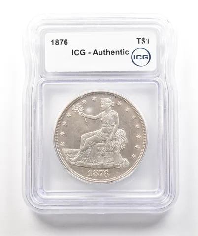 1876 Seated Liberty Trade Dollar Authentic ICG *4325