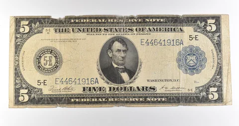 1914 $5 Richmond VA FRN Blue Seal Large Note Fr#863a *4587