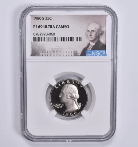 1980-S Washington Quarter PF69 UCam NGC Special Lbl