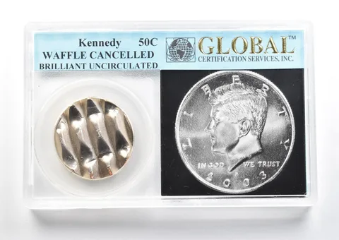 Kennedy Half Dollar Waffle Cancelled BU *6870