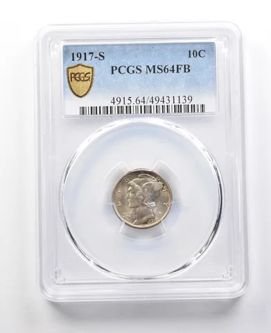 1917-S Mercury Dime MS64 FB PCGS *3137