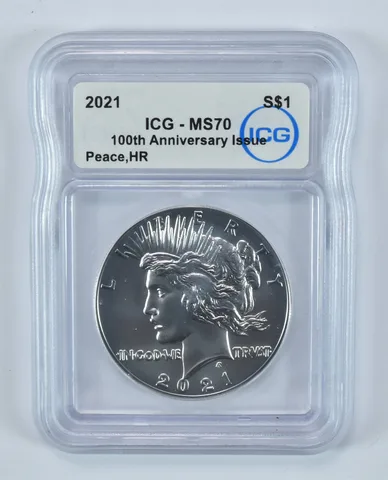 2021 Peace Silver Dollar High Relief MS70 ICG