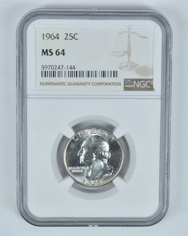 MS64 1964 Washington Quarter - Graded NGC Toned! *8934