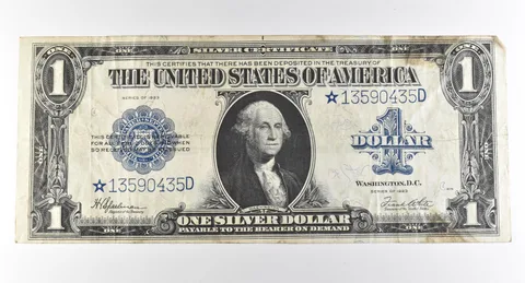 1923 $1 Silver Certificate Star Note Large Note Blue Seal *3037