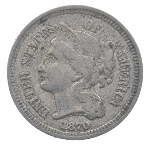 1870 Liberty Head Three Cent Nickel *9157