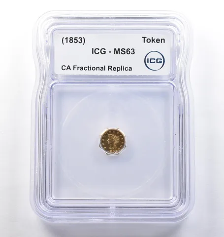 (1853) CA Fractional Gold Style Token Liberty Head Token MS63 ICG *3810