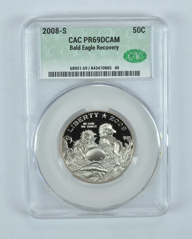 2008-S Bald Eagle Commemorative Half Dollar PR69 DCAM CAC CACg