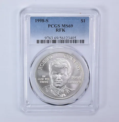 1998-S Robert F Kennedy Commemorative Silver Dollar MS69 PCGS