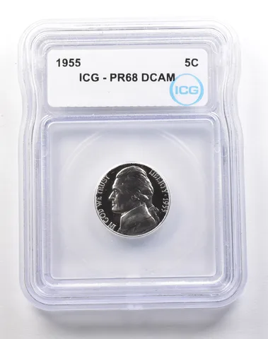 1955 Jefferson Nickel PR68 DCAM ICG *1792