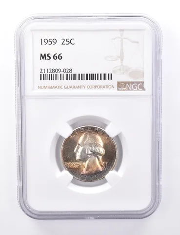 MS66 1959 Washington Quarter - Graded NGC Insane Tone a4266