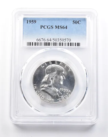 1959 Franklin Half Dollar Type 2 Reverse MS64 PCGS a4097