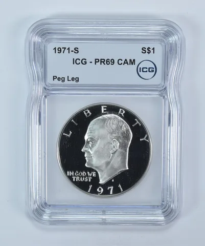 1971-S Eisenhower $1 Peg Leg PR69 CAM ICG