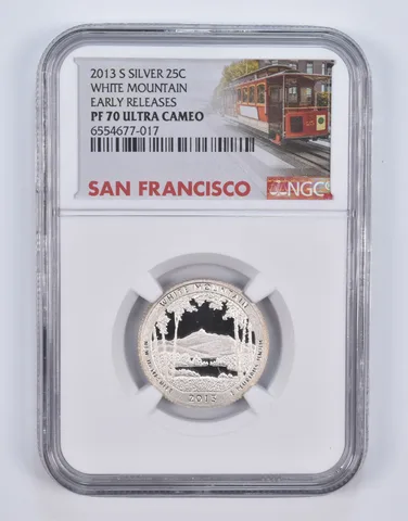 2013-S Silver PF70 ER UCam White Mountain Quarter NGC Limited Edition