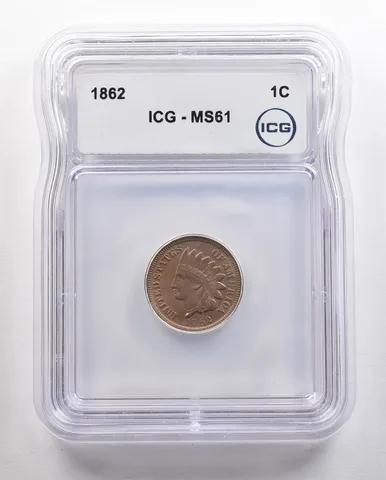 1862 Indian Head Cent MS61 ICG *4456