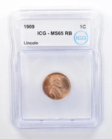 1909 Lincoln Wheat Cent MS65 RB ICG Beautiful Tone a7618