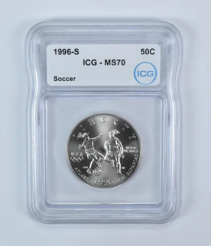 1996-S Olympic Soccer Commemorative Half Dollar MS70 ICG