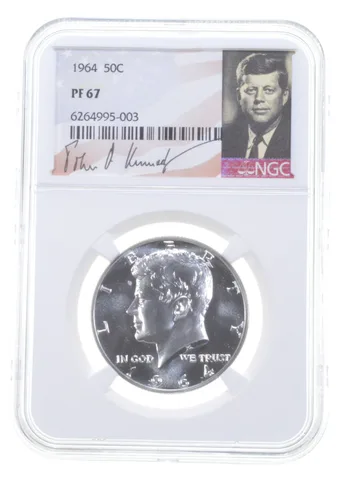 1964 Kennedy Half Dollar PF67 NGC Signature Label