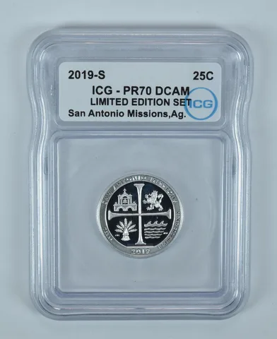 2019-S Washington Quarter ATB San Antonio Missions Limited Edition PR70 DCAM ICG