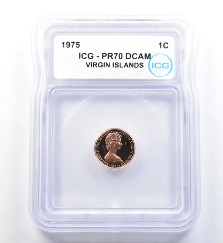 1975 Virgin Islands 1 Cent PR70 DCAM ICG *1119