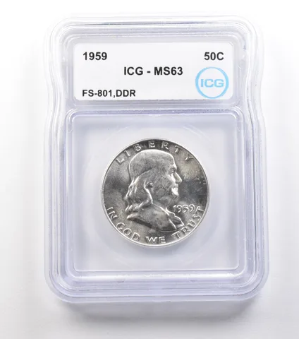 1959 Franklin Half Dollar FS-801 DDR MS63 ICG *1523