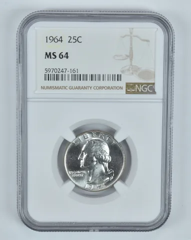 MS64 1964 Washington Quarter - Graded NGC Toned! a8825