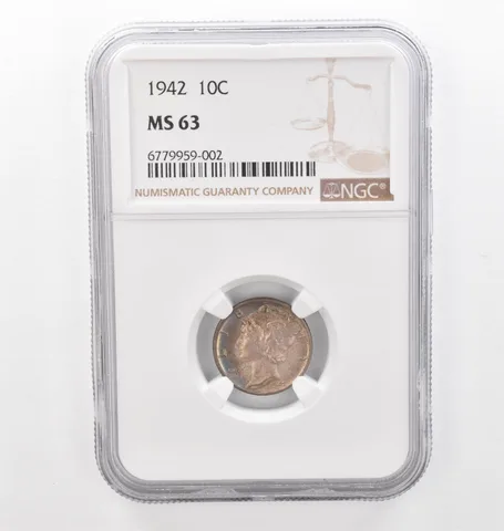 1942 Mercury Dime MS63 NGC Beautiful Tone *2202