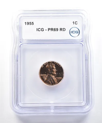 1955 Lincoln Wheat Cent PR69 RD ICG *9025