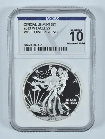 2013-W American Silver Eagle WP Set Specimen 10 Enhanced Finish NGC X NGCX