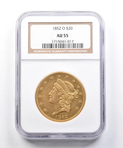 1852-O $20 Liberty Head Gold Double Eagle AU55 NGC *3952