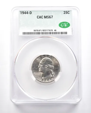 1944-D Washington Quarter MS67 CAC CACg a2440