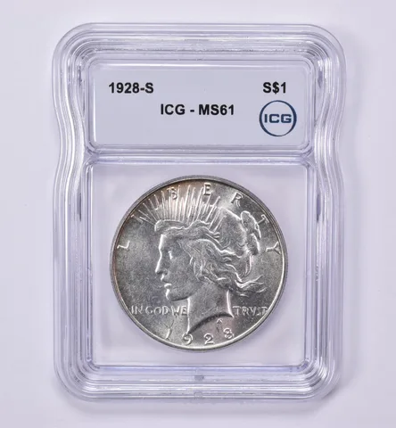 1928-S Peace Silver Dollar MS61 ICG *0531